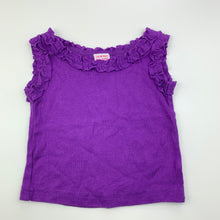 Load image into Gallery viewer, Girls H+T, purple cotton singlet top, GUC, size 000,  