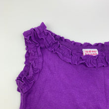 Load image into Gallery viewer, Girls H+T, purple cotton singlet top, GUC, size 000,  