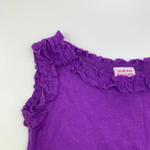 Girls H+T, purple cotton singlet top, GUC, size 000,  