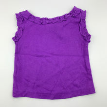 Load image into Gallery viewer, Girls H+T, purple cotton singlet top, GUC, size 000,  