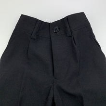 Load image into Gallery viewer, Boys Blue Sky, black lightweight formal pants, adjustable, inside leg: 26 cm, EUC, size 00,  