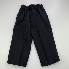 Load image into Gallery viewer, Boys Blue Sky, black lightweight formal pants, adjustable, inside leg: 26 cm, EUC, size 00,  