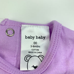 Girls Baby Baby, purple cotton singlet top, shooting star, EUC, size 00,  