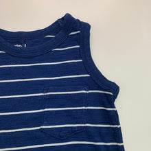 Load image into Gallery viewer, Boys Anko, navy stripe cotton singlet top, EUC, size 1,  