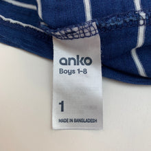 Load image into Gallery viewer, Boys Anko, navy stripe cotton singlet top, EUC, size 1,  