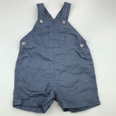 Boys Target, cotton overalls, shortalls, purple mark front left leg, FUC, size 00,  