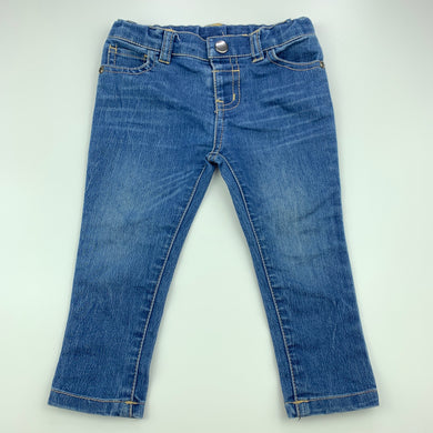 Girls Target, lightweight stretch denim jeans, adjustable, inside leg: 25.5 cm, GUC, size 0,  