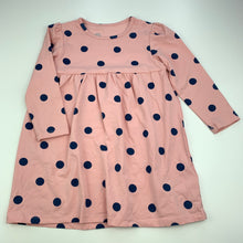 Load image into Gallery viewer, Girls M&amp;S, pink stretchy long sleeve casual dress, EUC, size 1, L: 45 cm