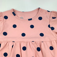 Load image into Gallery viewer, Girls M&amp;S, pink stretchy long sleeve casual dress, EUC, size 1, L: 45 cm