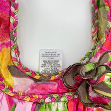 Load image into Gallery viewer, Girls Target, lined colourful floral cotton dress, light marks lower front left, FUC, size 2, L: 56 cm