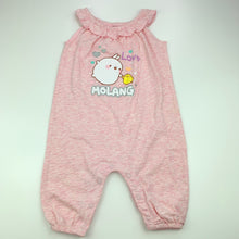 Load image into Gallery viewer, Girls Mo Lang, pink cotton romper, EUC, size 00,  