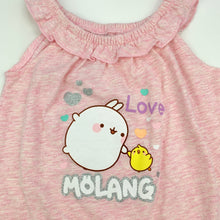 Load image into Gallery viewer, Girls Mo Lang, pink cotton romper, EUC, size 00,  