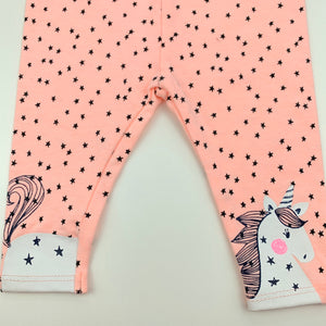 Girls Target, stretchy leggings, bottoms, unicorn, EUC, size 000,  