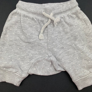 Boys Sprout, grey fleece lined shorts, bottoms, elasticated, GUC, size 0000,  
