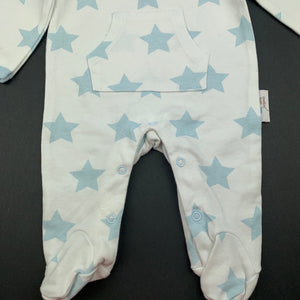 unisex Babyboxes, organic cotton coverall, romper, stars, EUC, size 000,  
