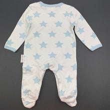 Load image into Gallery viewer, unisex Babyboxes, organic cotton coverall, romper, stars, EUC, size 000,  