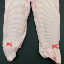 Load image into Gallery viewer, Girls Carters, pink stripe cotton footed leggings, bottoms, EUC, size 3 months,  