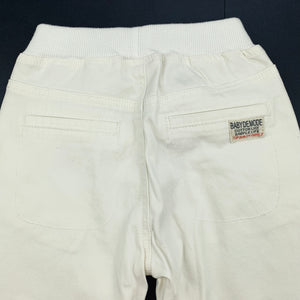 unisex Baby De Mode, cream stretch cotton pants, elasticated, inside leg: 46 cm, EUC, size 6,  