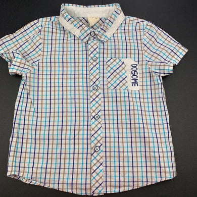 Boys Do Some, checked lightweight cotton short-sleeved shirt, EUC, size 5,  
