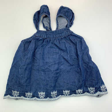 Girls Baby by DJs, cotton summer top, embroidered, GUC, size 1,  