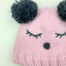 Load image into Gallery viewer, Girls Baby Berry, pink &amp; grey beanie, hat, GUC, size 000 to 00,  