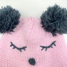 Load image into Gallery viewer, Girls Baby Berry, pink &amp; grey beanie, hat, GUC, size 000 to 00,  