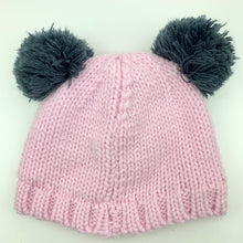 Load image into Gallery viewer, Girls Baby Berry, pink &amp; grey beanie, hat, GUC, size 000 to 00,  