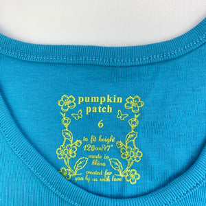Girls Pumpkin Patch, blue cotton top, EUC, size 6,  
