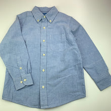 Load image into Gallery viewer, Boys The Childrens Place, blue cotton long sleeve shirt, light mark front left arm, FUC, size 5-6,  