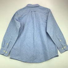 Load image into Gallery viewer, Boys The Childrens Place, blue cotton long sleeve shirt, light mark front left arm, FUC, size 5-6,  