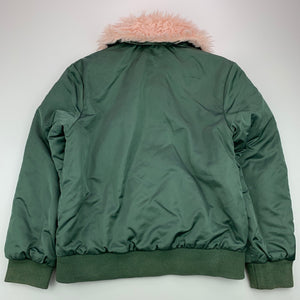 Girls Target, khaki bomber jacket, coat, discolouration on cuffs, FUC, size 9,  