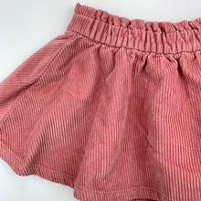 Load image into Gallery viewer, Girls Anko, pink corduroy cotton skirt, elasticated, L: 22.5 cm, EUC, size 1,  