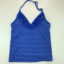 Load image into Gallery viewer, Girls Wave Zone, blue &amp; white striped swim top, GUC, size 10,  