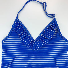 Load image into Gallery viewer, Girls Wave Zone, blue &amp; white striped swim top, GUC, size 10,  