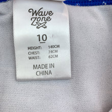 Load image into Gallery viewer, Girls Wave Zone, blue &amp; white striped swim top, GUC, size 10,  