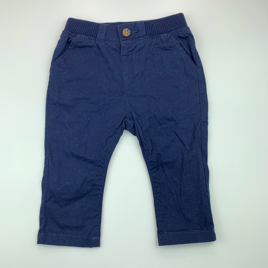 Boys Target, navy cotton pants, elasticated, EUC, size 0,  