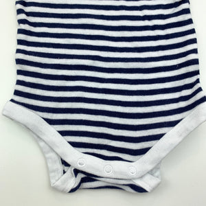 unisex Target, navy stripe cotton singletsuit, romper, GUC, size 0000,  