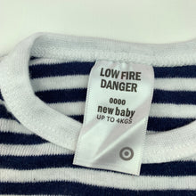 Load image into Gallery viewer, unisex Target, navy stripe cotton singletsuit, romper, GUC, size 0000,  