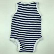 Load image into Gallery viewer, unisex Target, navy stripe cotton singletsuit, romper, GUC, size 0000,  