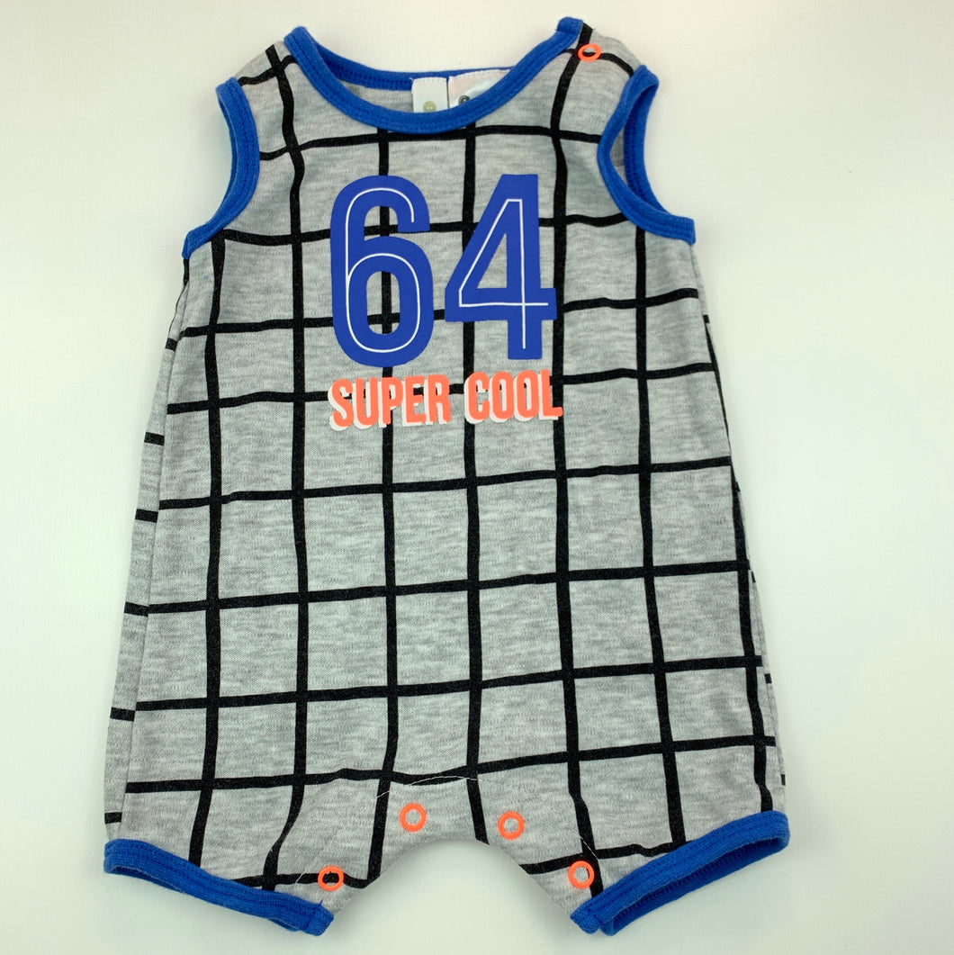 Boys Dymples, grey soft feel romper, cool, EUC, size 000,  