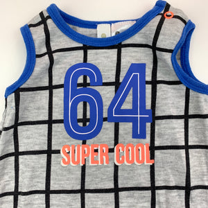 Boys Dymples, grey soft feel romper, cool, EUC, size 000,  