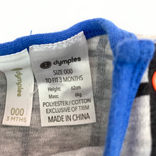 Load image into Gallery viewer, Boys Dymples, grey soft feel romper, cool, EUC, size 000,  