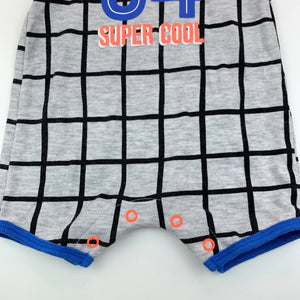 Boys Dymples, grey soft feel romper, cool, EUC, size 000,  