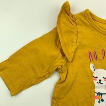 Load image into Gallery viewer, Girls Baby Berry, mustard cotton long sleeve top, llama, GUC, size 000,  