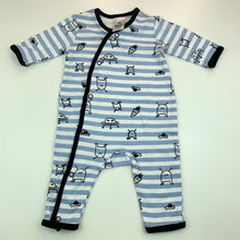 Load image into Gallery viewer, Boys Kids &amp; Co, striped cotton romper, aliens, GUC, size 0000,  