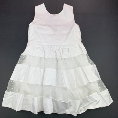 Girls Bardot Junior, white party dress, GUC, size 5, L: 57 cm