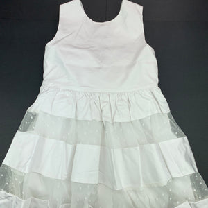 Girls Bardot Junior, white party dress, GUC, size 5, L: 57 cm