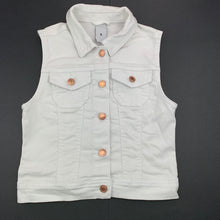 Load image into Gallery viewer, Girls Target, white stretch denim vest, jacket, FUC, size 9,  