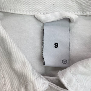 Girls Target, white stretch denim vest, jacket, FUC, size 9,  