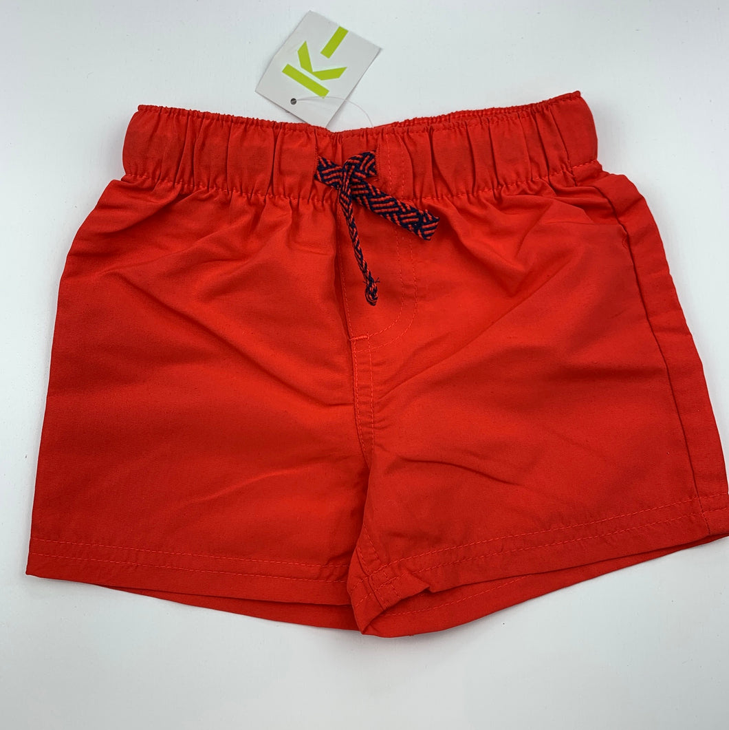 Boys KID, red lightweight board shorts, elasticated, NEW, size 1,  